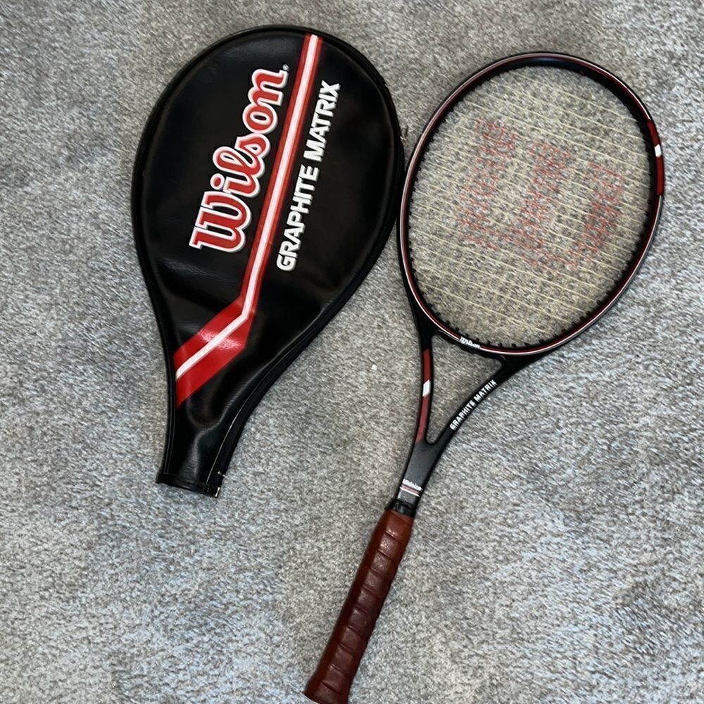 Wilson Graphitematrix Midsize Vintage Tennis Racquet Size 4 1/4 L2 Leather Grip